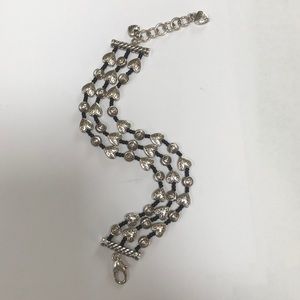 Brighton 3 Strand Silver Heart Bracelet